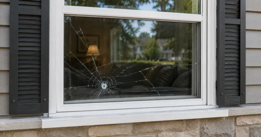 technician measuring window opening for emergency glass replacement Courtice