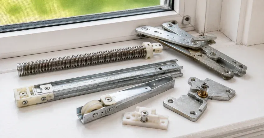 technician adjusting window sash alignment in Courtice home